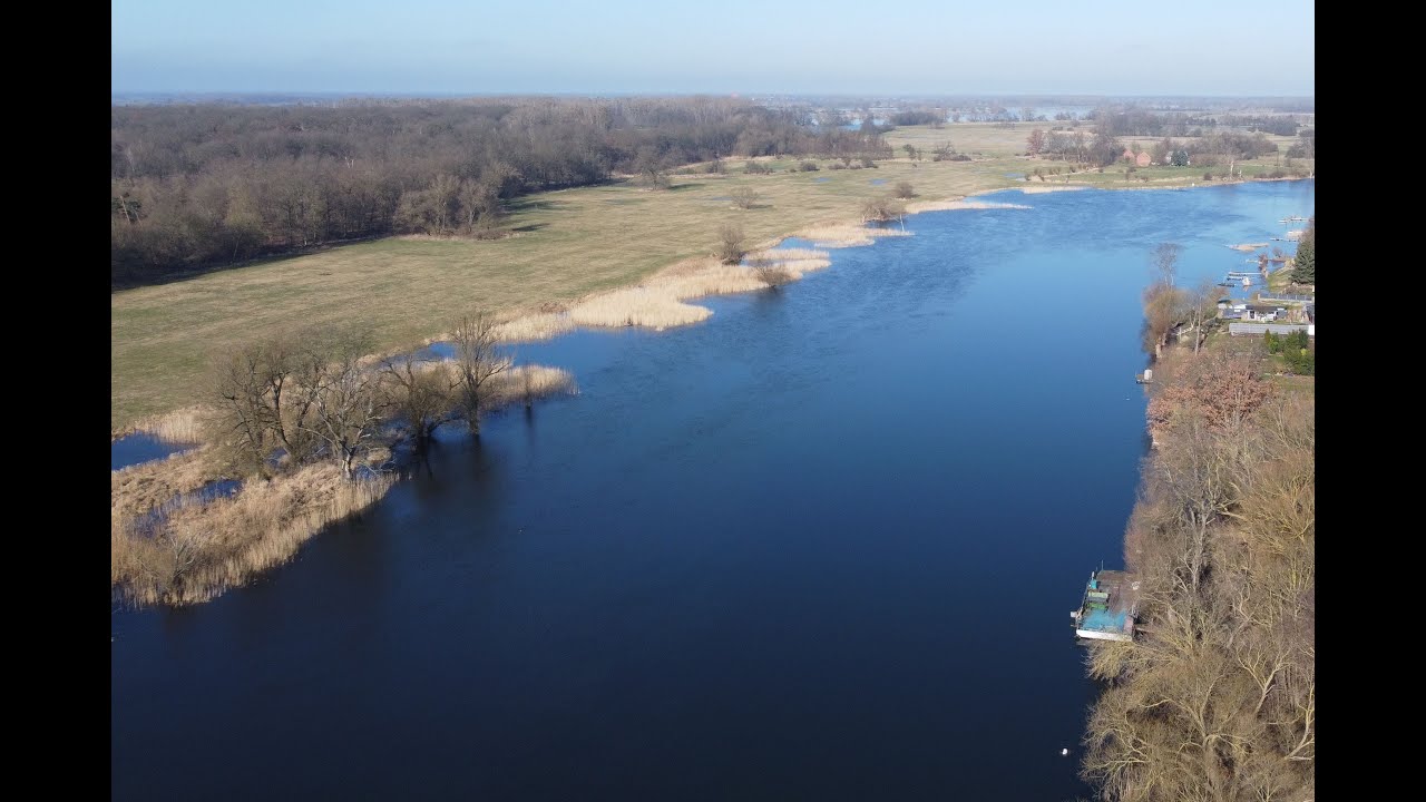 Havel bei Havelberg von oben im M&auml;rz 2022