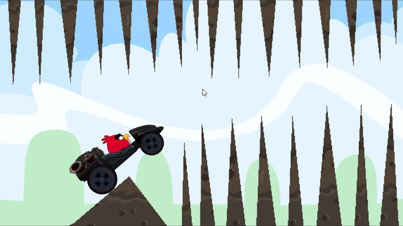 Angry Birds Cross Country - UNLOCK BLACK CAR! RED RACING THROUGH ALL SPIKES!