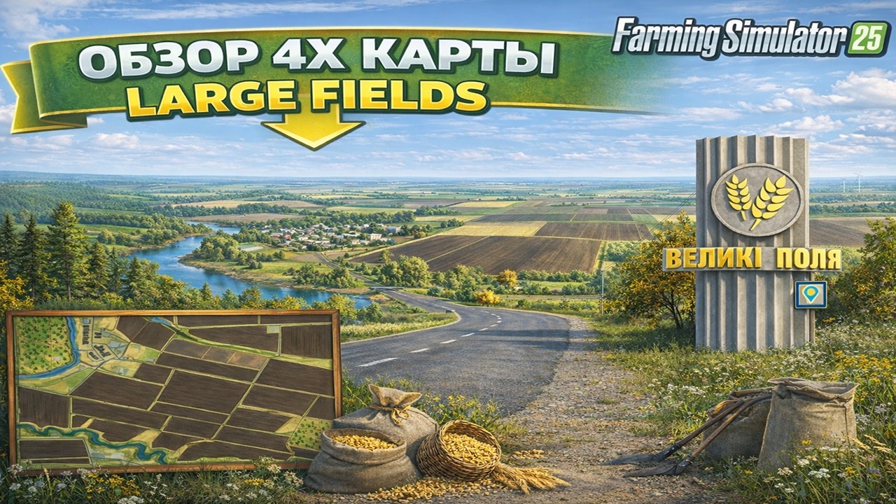 🔴🅻🅸🆅🅴 🔴 🌻Farming Simulator 25🌻***Обзор карты LARGE FIELDS / БОЛЬШИЕ ПОЛЯ***
