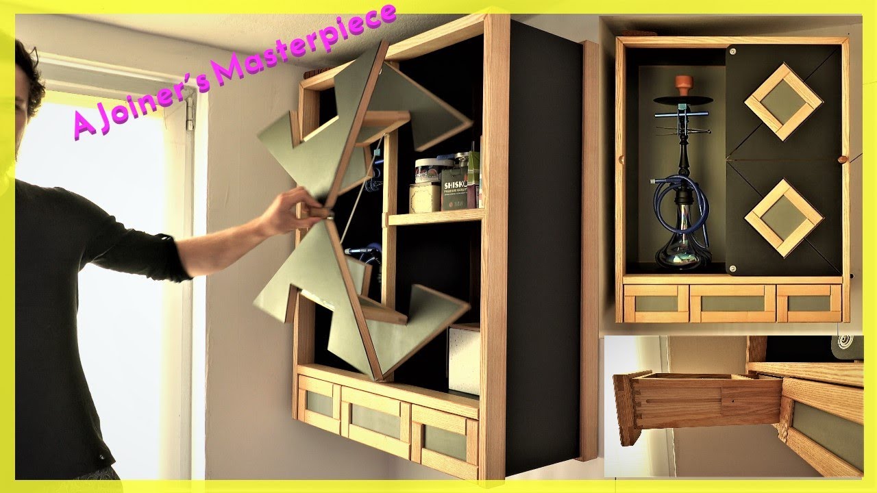 Joiners Masterpiece; Unique Kinetic Folding Door; Wooden Drawer Slides; Secret Storage