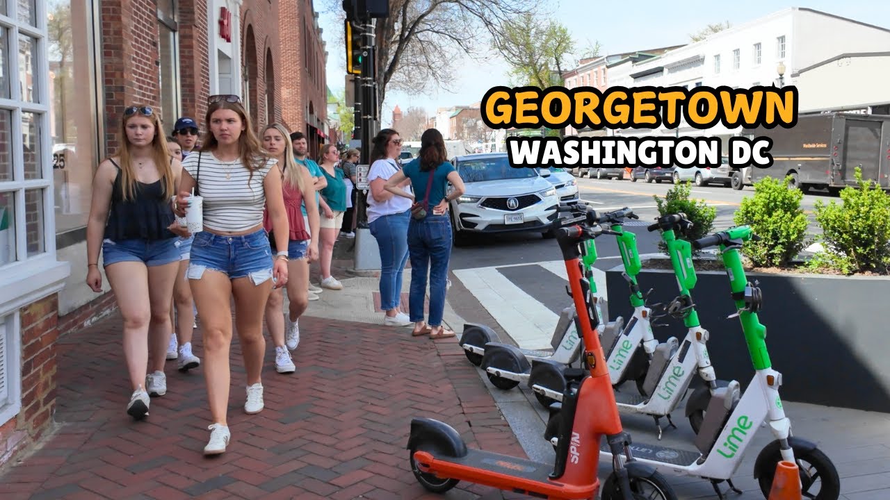 🍩 Georgetown Washington Walking Tour 4K - Washington DC 💐🍄