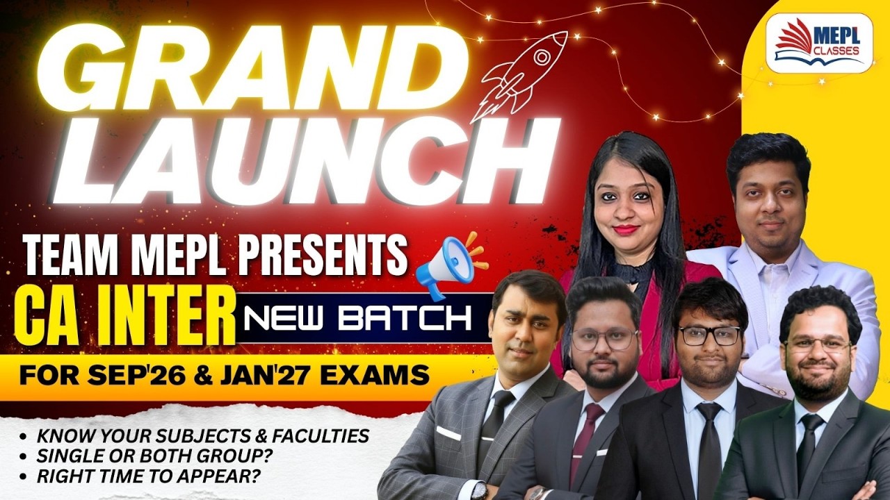 Team MEPL Presents 📢CA INTER - New Batch 