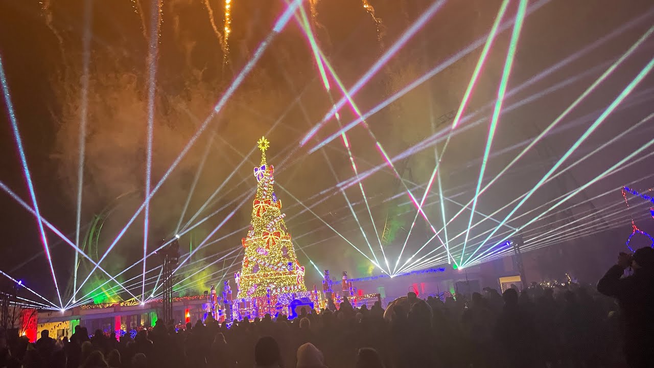 Movie Park Cristmas Light Show vom Winter event Im Movie Park Germany