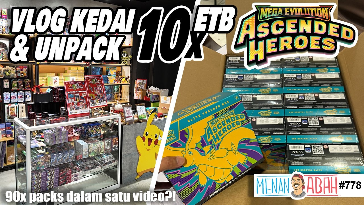 1 ETB tak cukup, so kita bukak 10 ETB ASCENDED HEROES dekat kedai orang! [Menan Abah Ep.778]