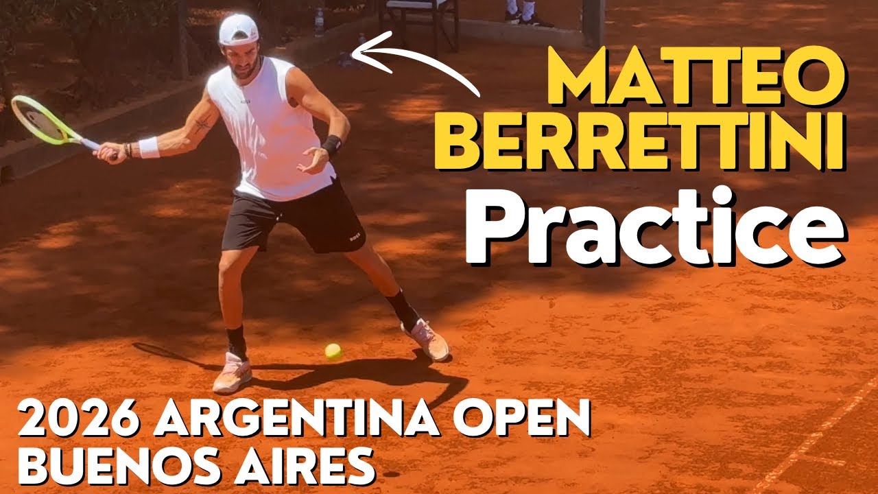 Matteo Berrettini 🇮🇹 Practice at the 2026 Argentina Open in Buenos Aires - The Golden Seing is here!