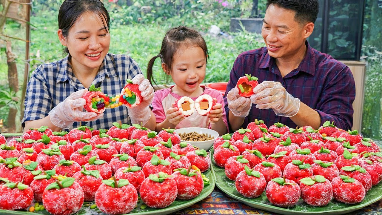 Making Red Apple Marshmallows for My Daughter - Everyday Life - Cooking - Gardening | Ly Phuc An