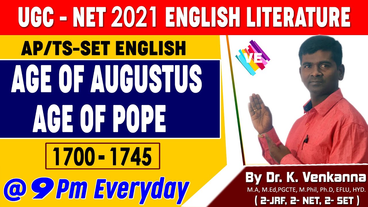 Эпоха Августа I Эпоха Папы I UGC-NET Английская литература I AP-SET/JL/DL I VENKANNA English Guru