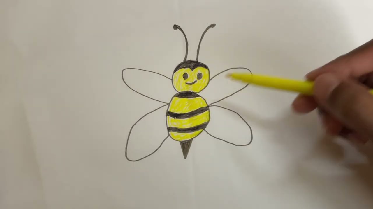 How to Draw a Bee from Number 8 🐝 | Easy Number Drawing Trick