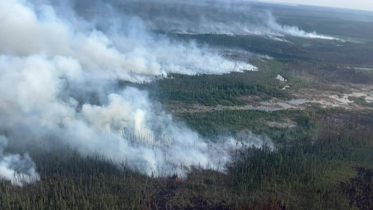 Aerial shots of wildfires burning in northern Quebec, Canada | AFP