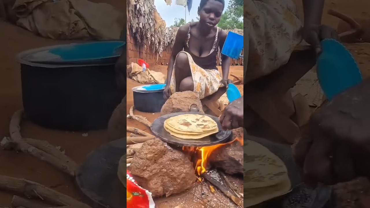 African Village Life | Baking Bread & Sharing Meals with Children.
