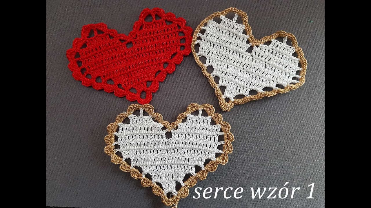 szydełkowe serce wzór 1