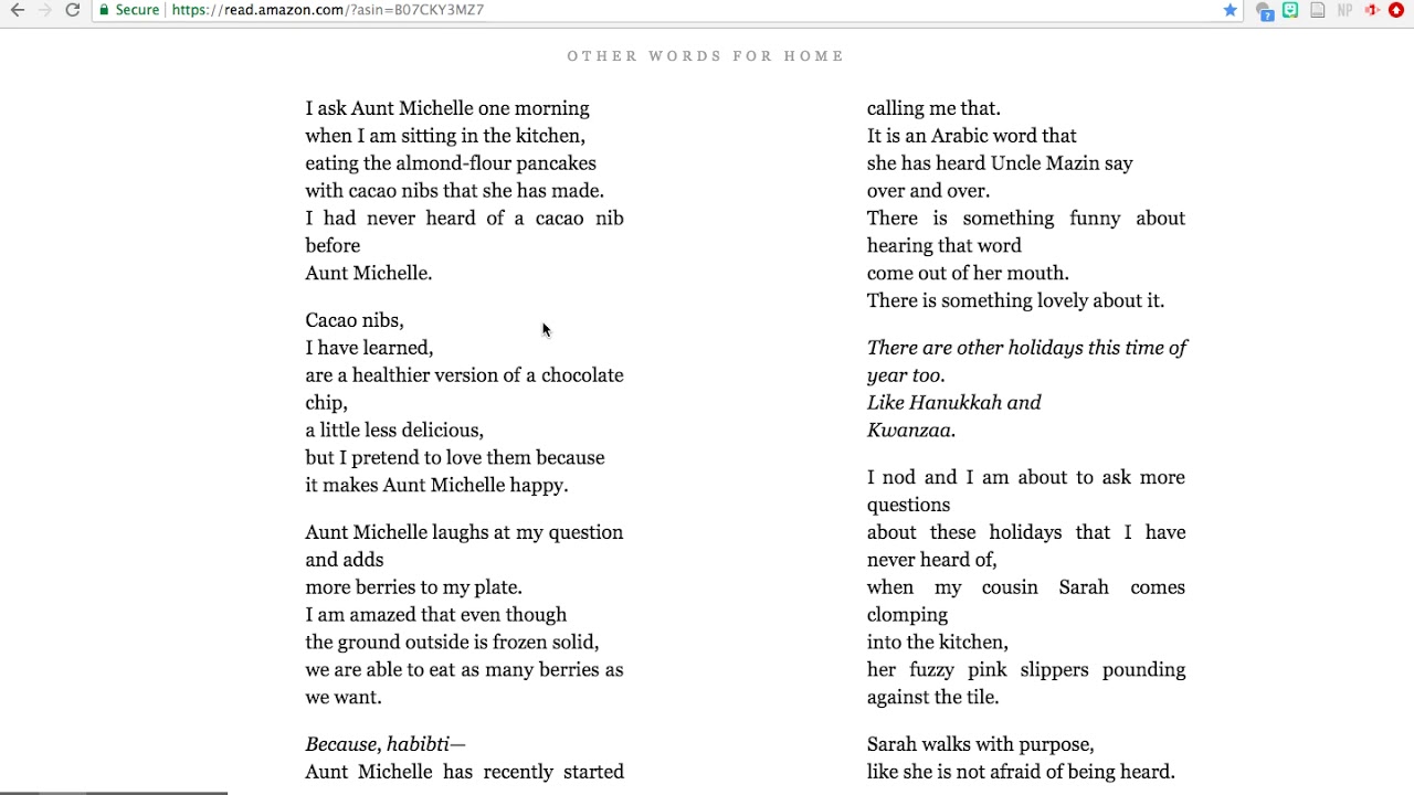 Partnership Summer Reading Series – Other Words for Home, Part 4 (Week of 7/20/2020)