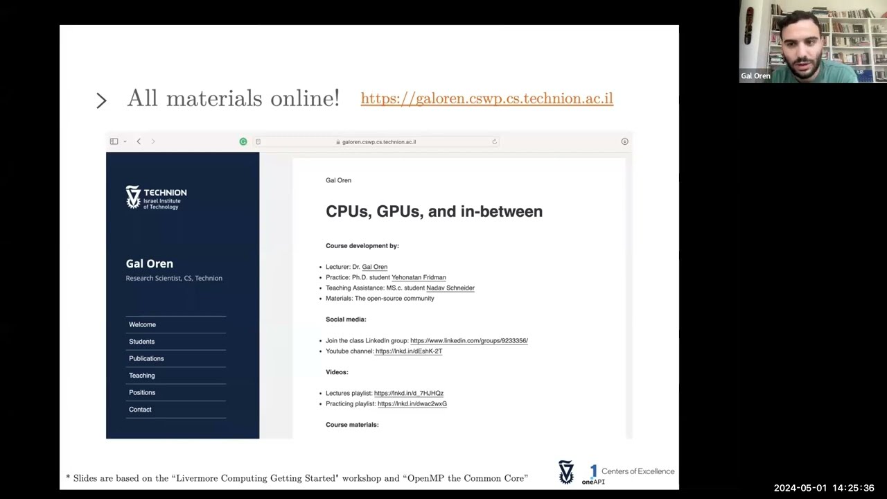 Shared-Memory parallelism: CPUs, GPUs, and in-between - Lecture 1 (Dr. Gal Oren)