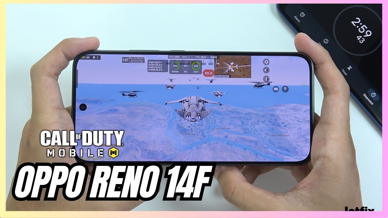 Oppo Reno14 F Call of Duty Mobile Gaming test CODM | Snapdragon 6 Gen 1, 120Hz Display