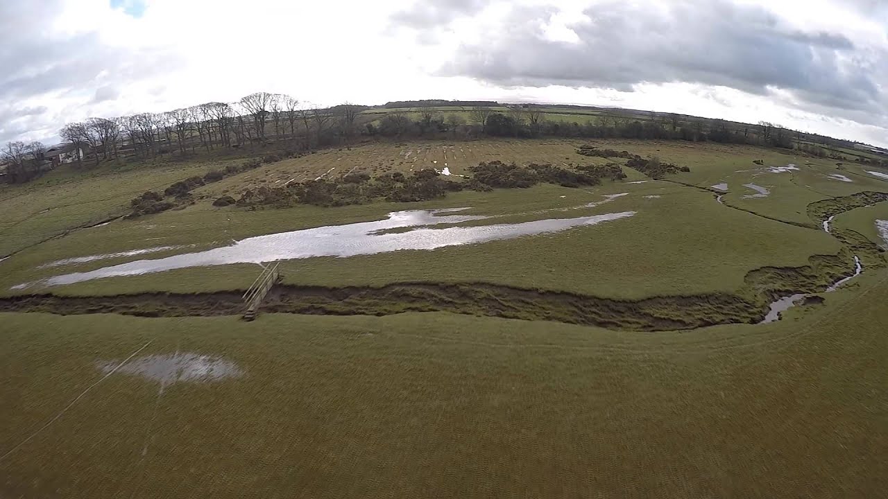 DJI Gopro - Small Tidal Bore in River Eden, Solway Estuary, Burgh Marsh, UK