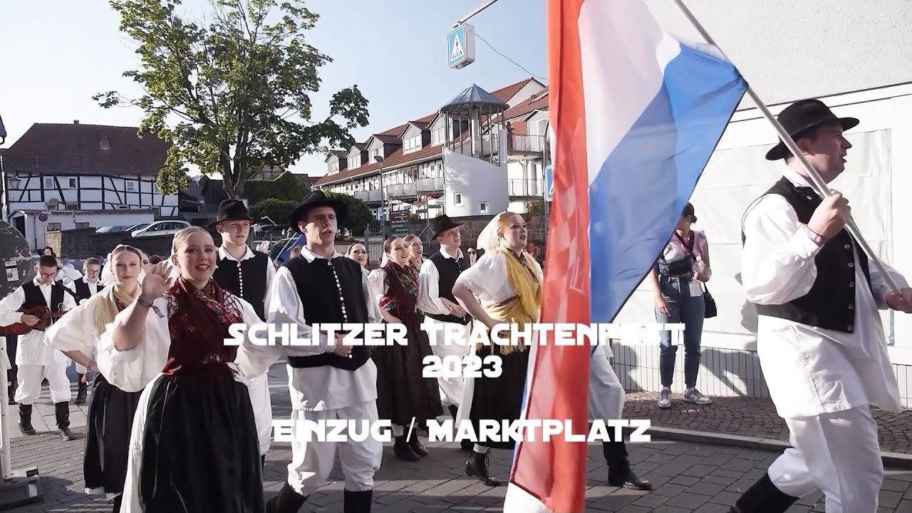 Schlitzerländer Trachtenfest 2023. (Teil 01) Eröffnung des Trachtenfestes am Marktplatz.