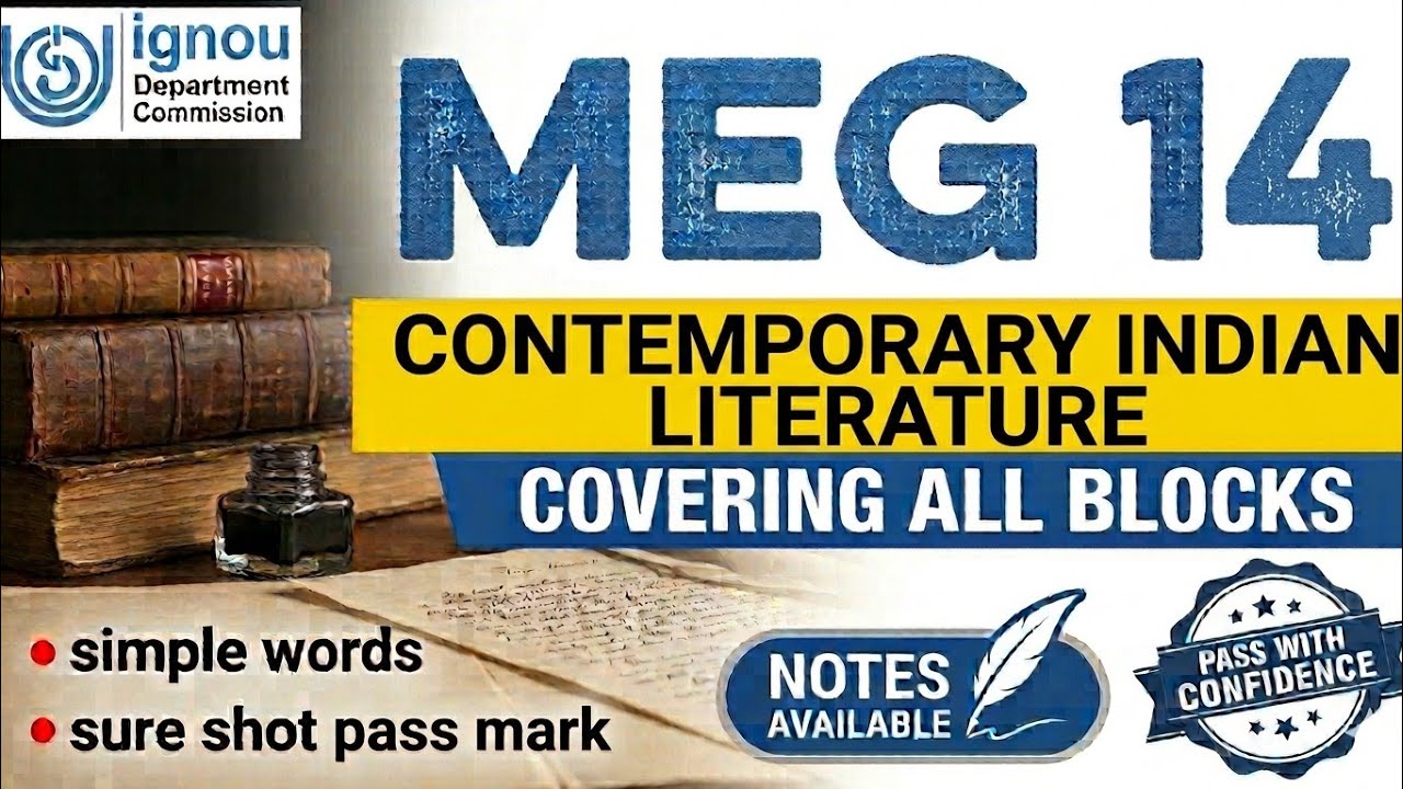 MEG-14 in One Video 🔥 Complete Revision |IGNOU MA English |Contemporary Indian Literature in English