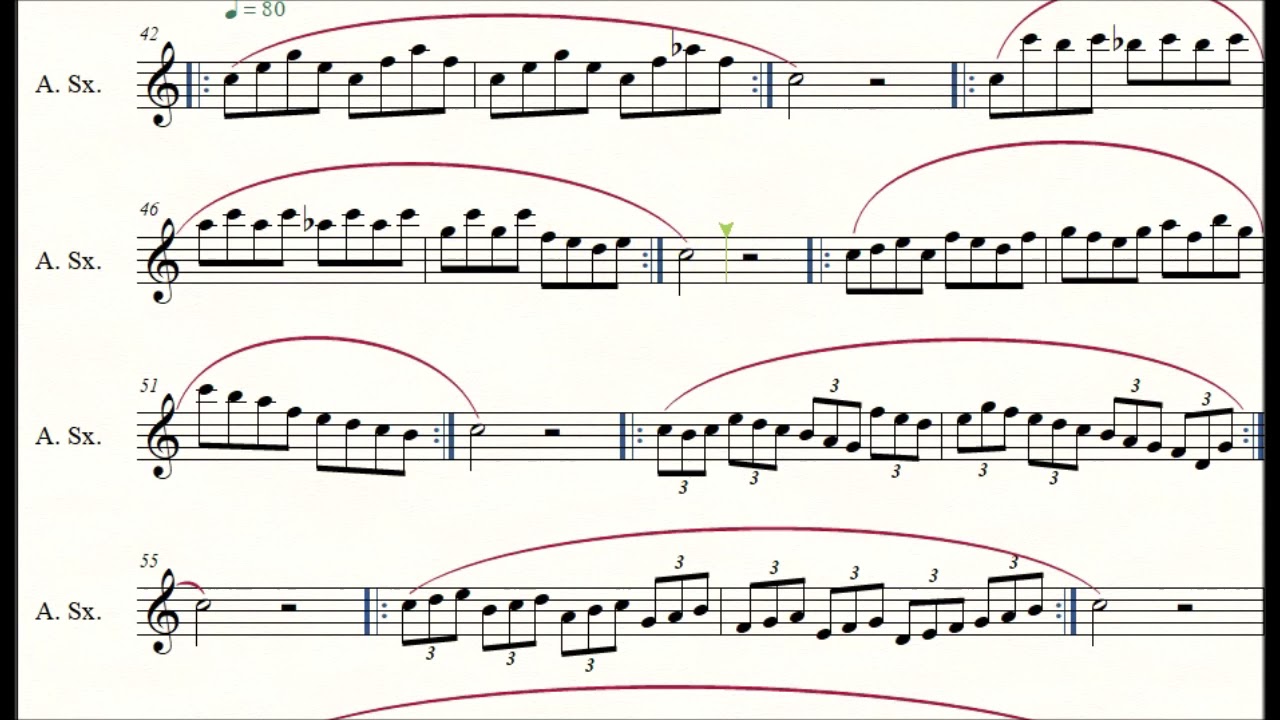 Exercícios de Mecanismo e Articulação - Sax Alto