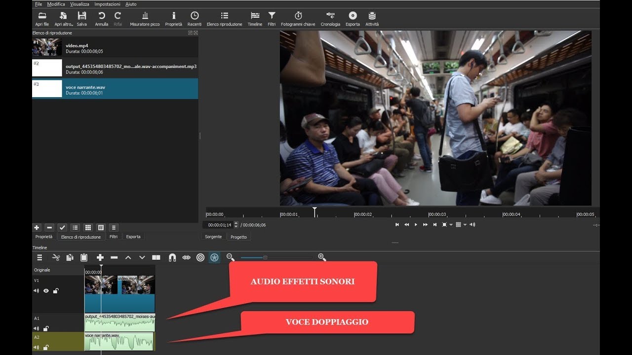 Come doppiare un video lasciando musica di sottofondo e effetti sonori