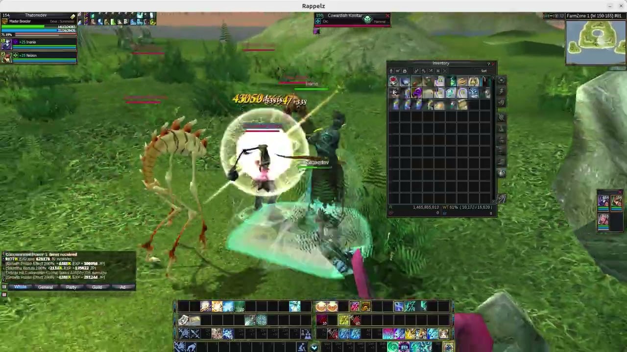 Rappelz Gambit Master Beeder Lv 154 to 155 , more farming for buying Wind Pixies