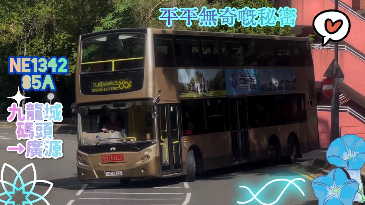 【平平無奇嘅秘密🤫】 NE1342 85A 九龍城碼頭→廣源 [D9A/Voith] （下層展望）