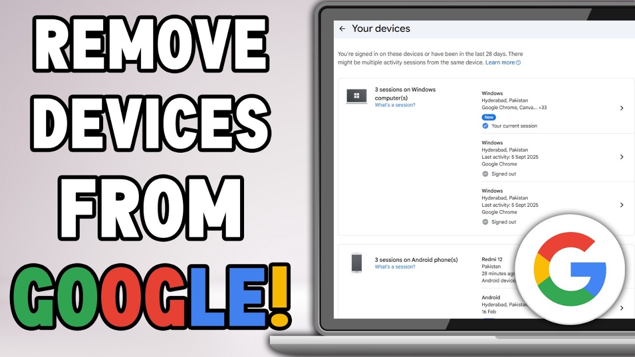 How to remove devices signed in to your google account