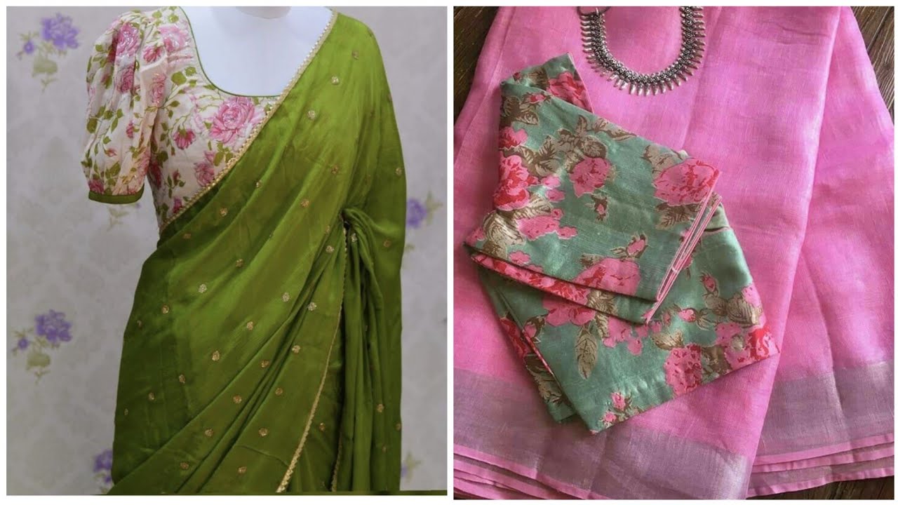 Plain Saree with Desginer Blouses 2025||Plain Saree Blouse Designs 2025 ||#Latest Blouse Designs26