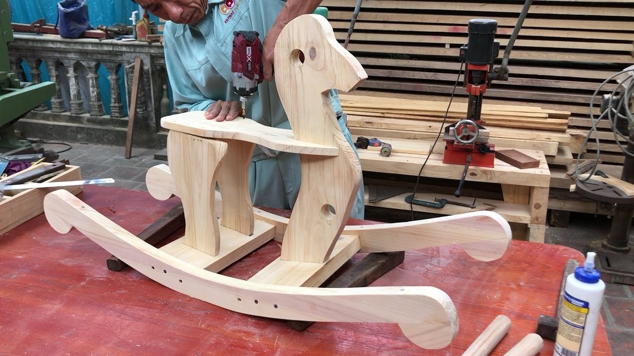Carpenter Talented Woodworking Technique // How To Make A Smart Rocking Chair For Kids - DIY !!!