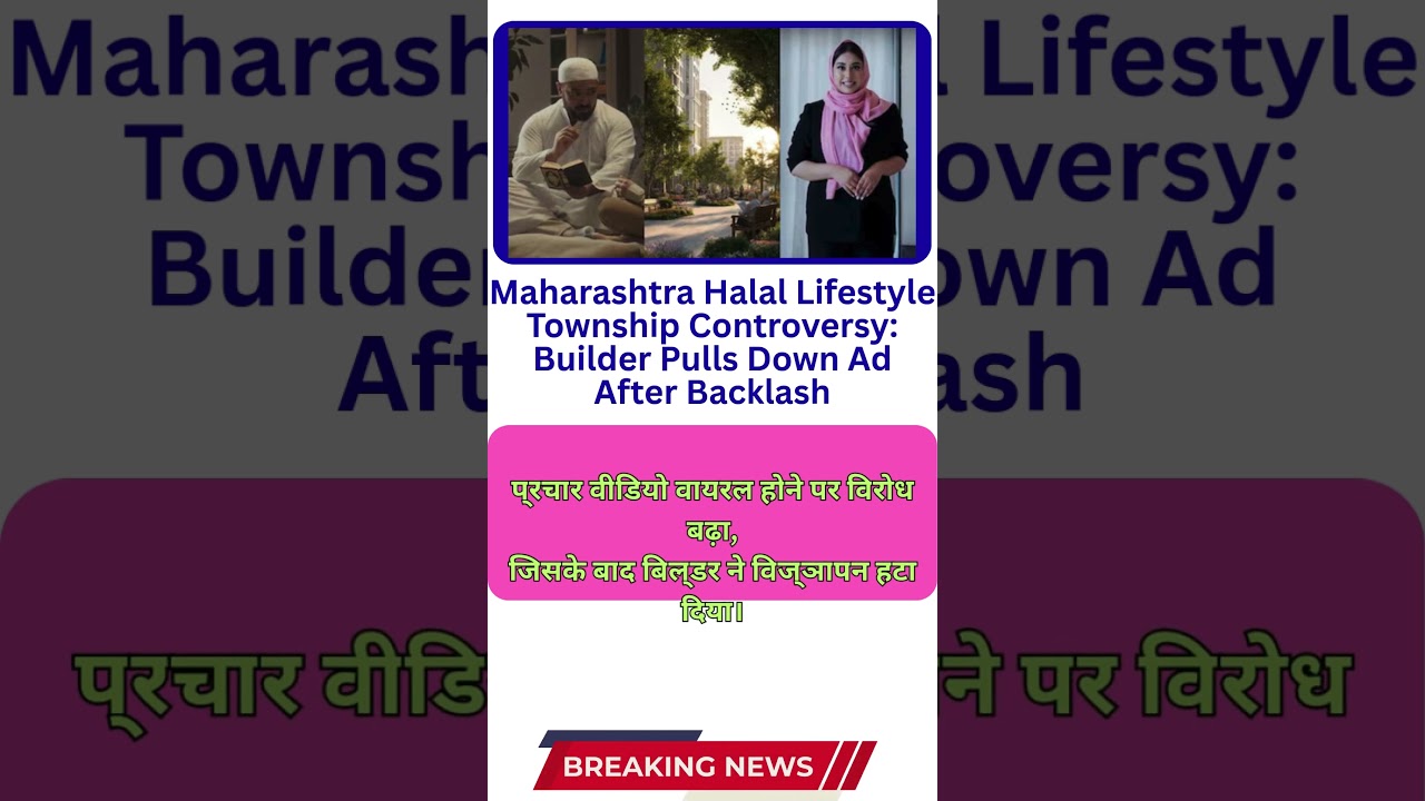 Maharashtra Halal Lifestyle Township Controversy Builder Pulls Down Ad After Backlash #shorts
