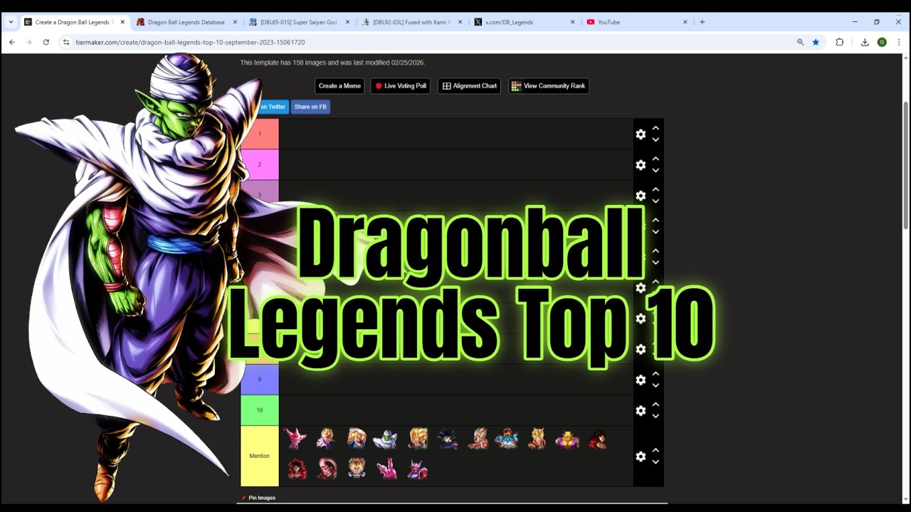 My Dragonball Legends Top 10 for the end of February