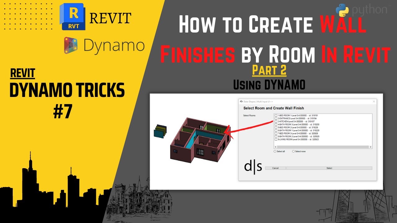 How to Create Wall Finishes by Room in Revit using Dynamo Part 2 | Dynamo Tutorials | BIM Kintsugi