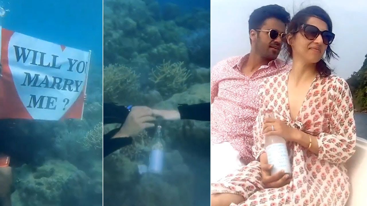 Actress Mehreen Shares Underwater Proposal Video By Bhavya Bishnoi