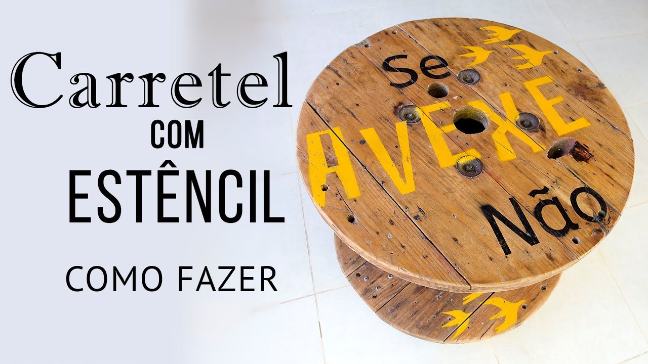 Como transformar um carretel com pintura em estêncil