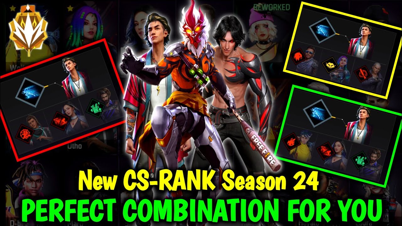 NEW PERFECT CHARACTER COMBINATION FOR YOU IN NEW  SEASON || New CS-RANK Season best combination  !!!