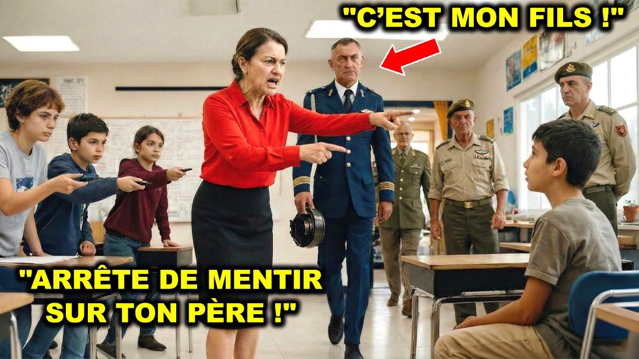 Un prof traite un garçon de menteur sur le métier de son père — se tait quand un général arrive