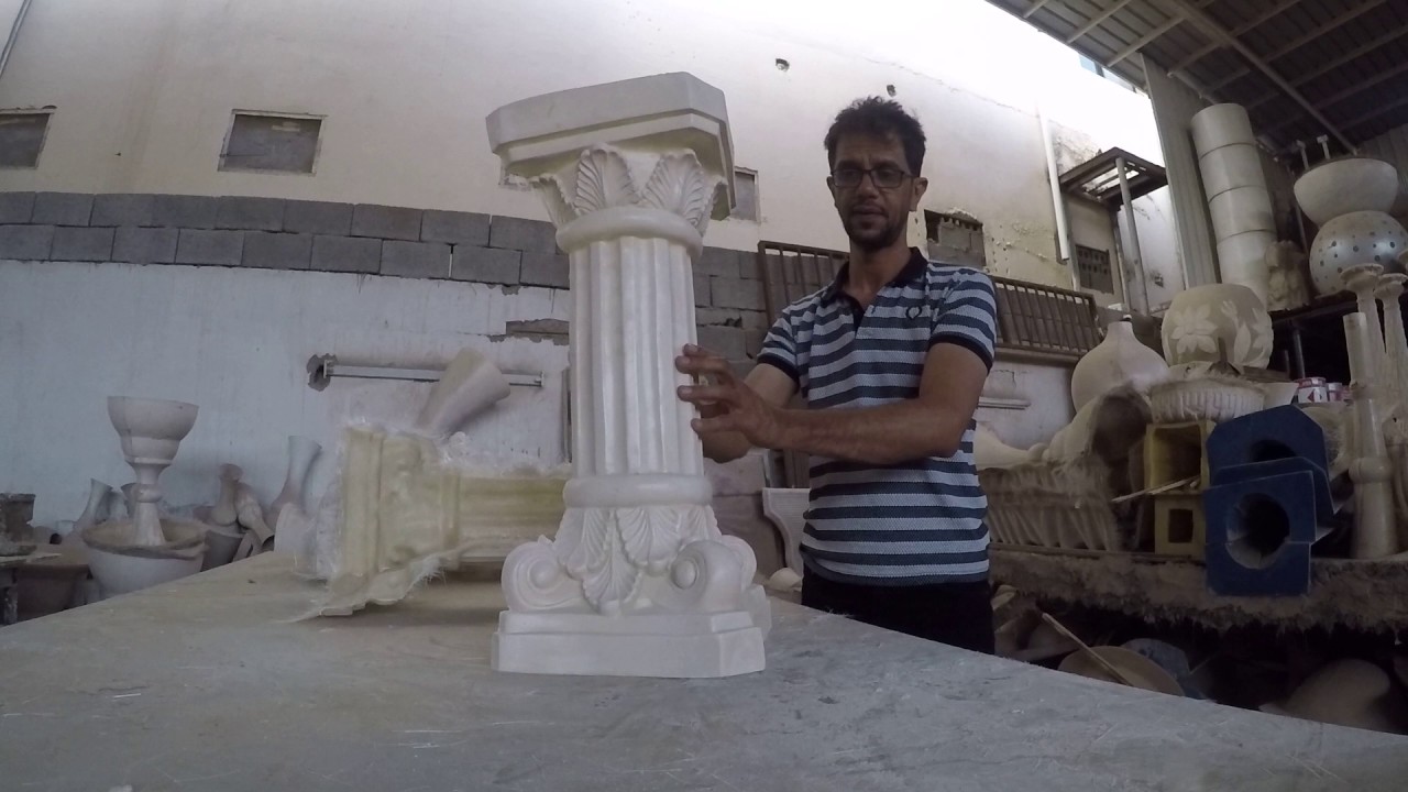 تصنيع الاعمده الرومانيه من الفيبر جلاس Manufacture of Roman columns of fiber glass