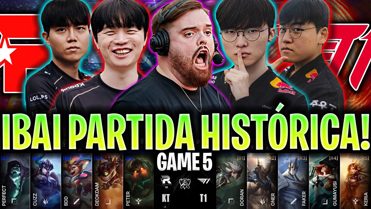 IBAI CASTEA LA MEJOR PARTIDA DEL MUNDIAL! 😱HIST&Oacute;RICO!🔥 | KT vs T1 Game 5 WORLDS 2025 FINAL IBAI