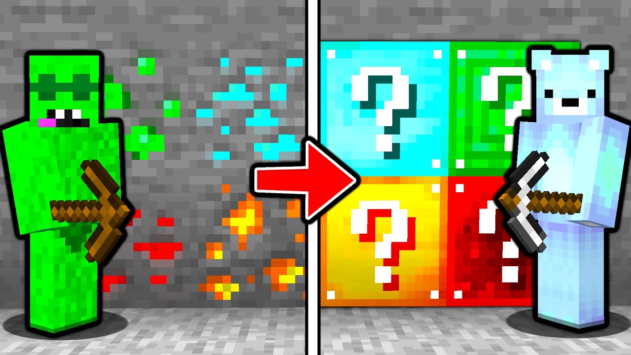 Мы превратили ВСЮ РУДУ в УДАЧНЫЕ БЛОКИ в Minecraft...