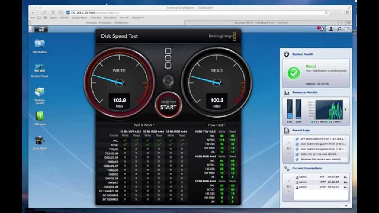 Synology DS412+ with 5G Bolck Speed Test