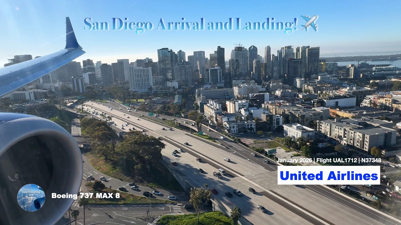 [4K] ✈️ United Airlines Boeing 737 MAX Arrival & Landing San Diego Airport | January 2026