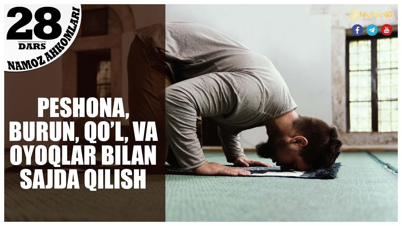 28-dars: Peshona, Burun, Qo'l va Oyoqlar bilan sajda qilish | Ustoz Yusuf Davron