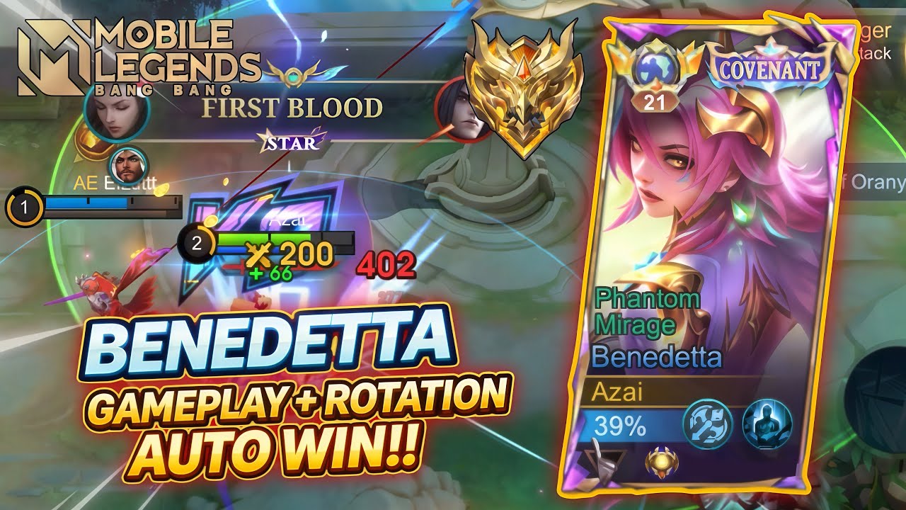 GLOBAL BENEDETTA GAMEPLAY + ROTATION TO WIN - Mobile Legends