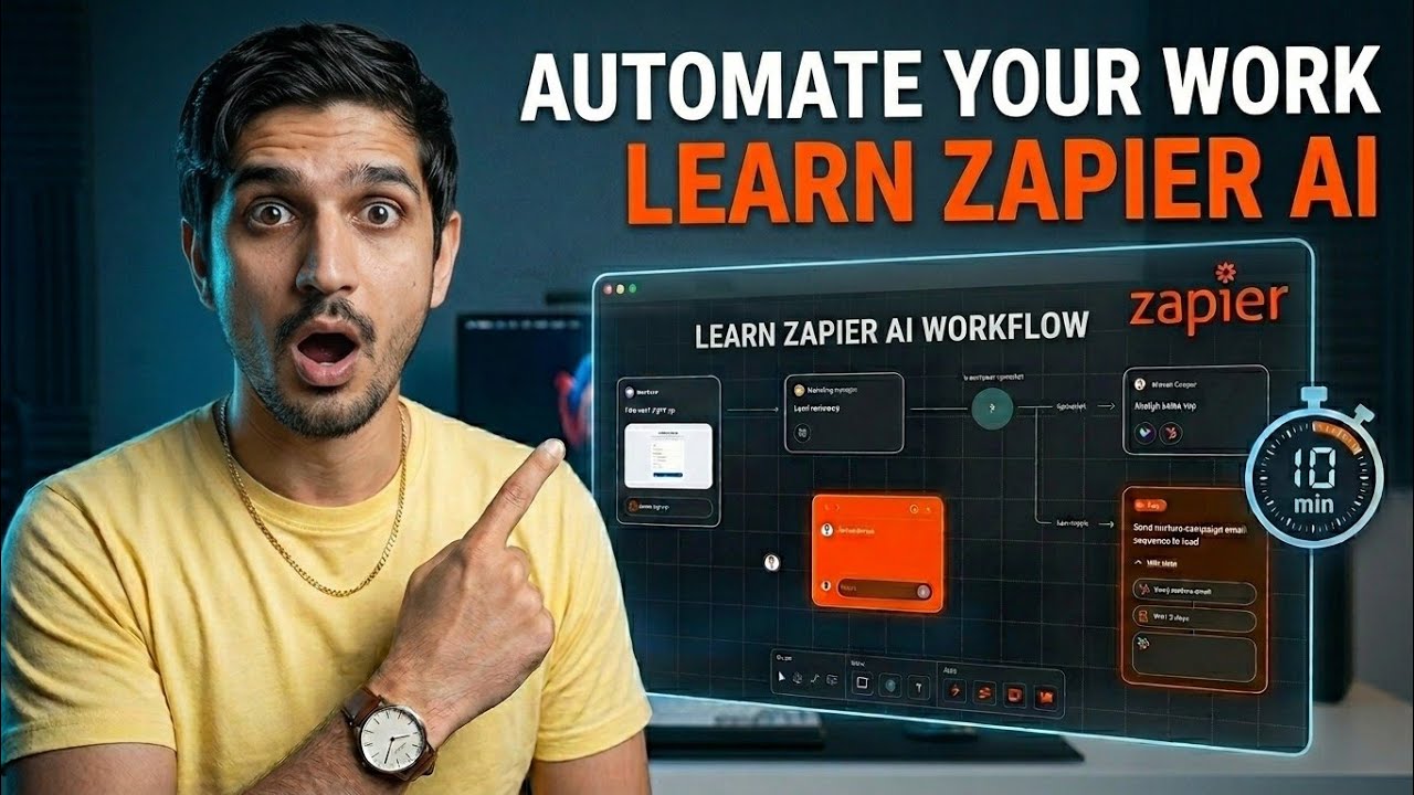 Automate Your Works - Learn How to Use Zapier AI to create Workflows in just 10 minutes