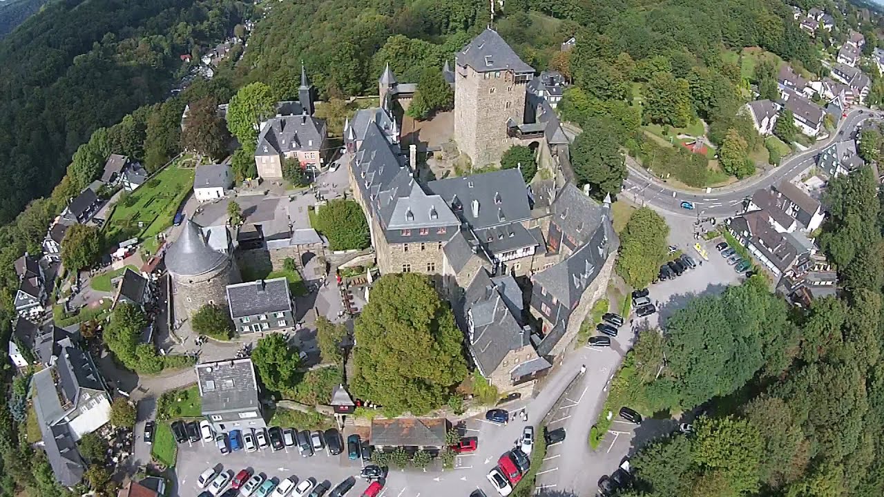 Schloss Burg Castle Solingen Germany Aerial Video
