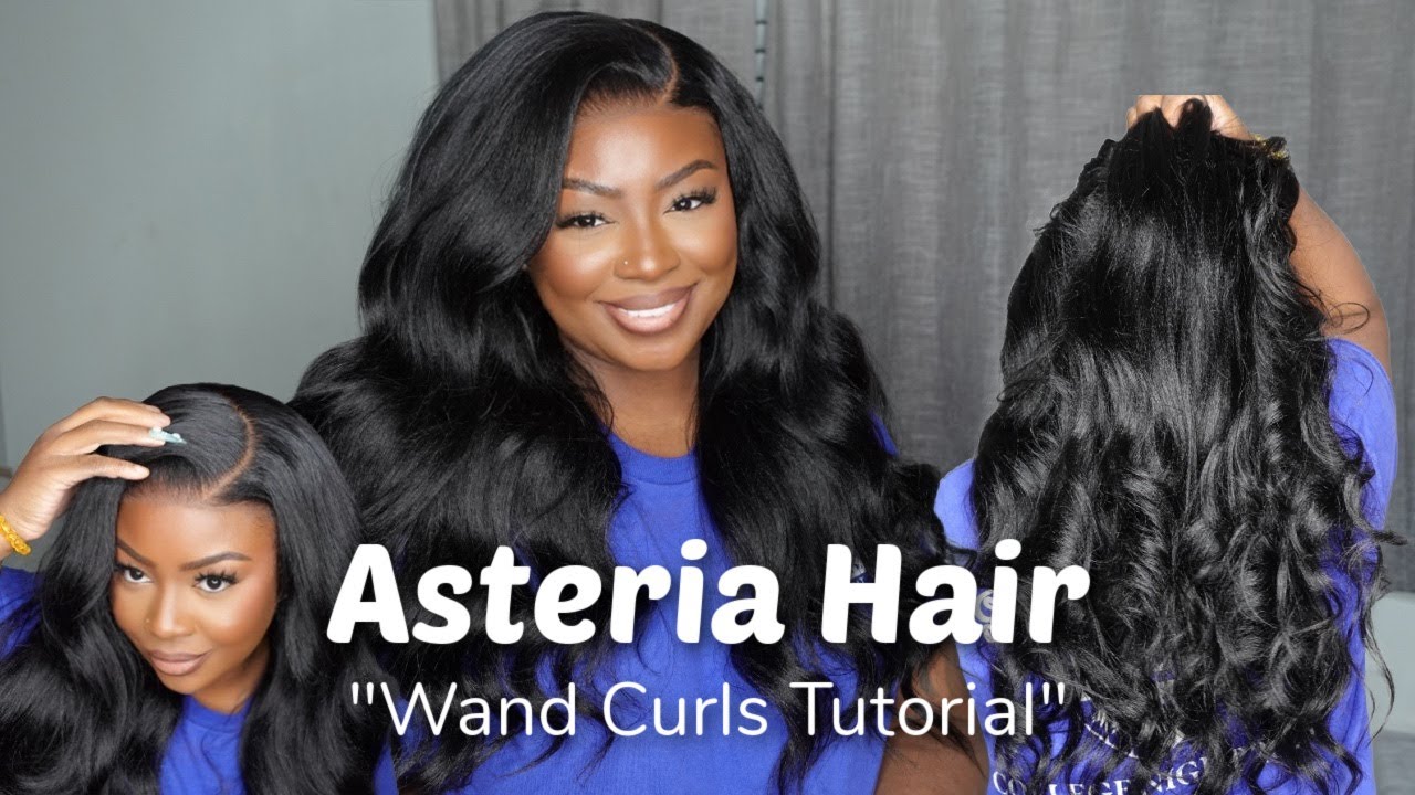 Soft Light Yaki Wig With Easy Wand Curls | Pre Cut 6x8 HD Lace w/C-line Part | Asteria Hair