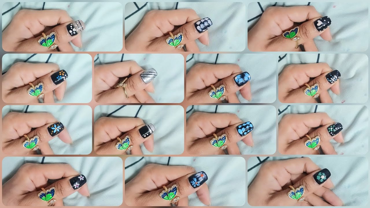 🖤💅Black nail design ideas 💡 #black444 #simplenails #nailarttutorial 