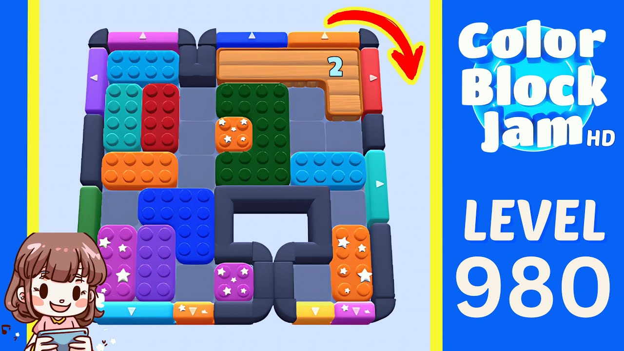Color Block Jam Level 980 Solution Walkthrough