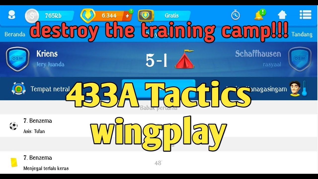 OSM Tactic!!! 433A destroy training camp (english version)