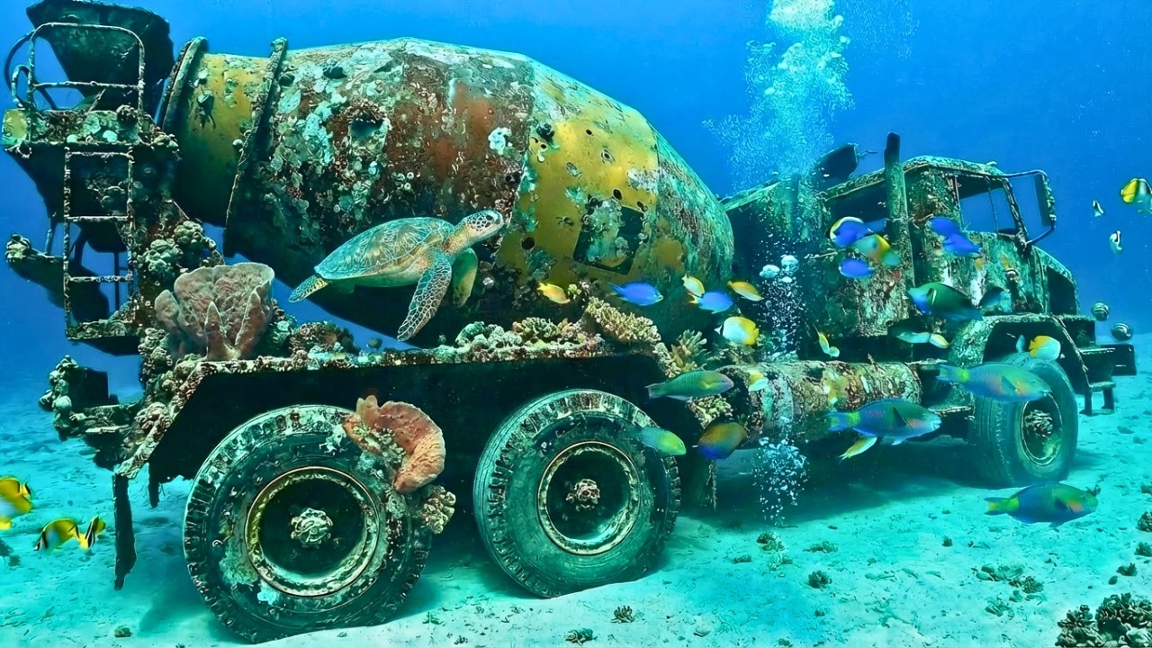 2005 CAT C50 Cement Mixer Truck Abandoned Underwater for 15+ Years – Rescued & Fully Restored