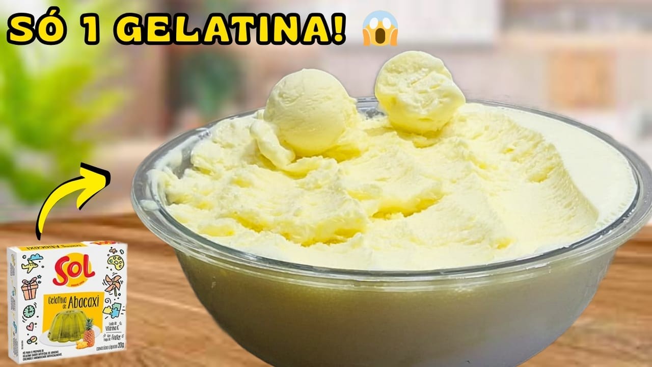 🤯 VOCÊ NÃO VAI ACREDITAR! 1 GELATINA = 4 LITRÃO DE SORVETE DE MARACUJÁ!